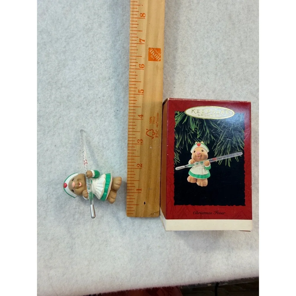 Hallmark Keepsake Ornament 1995 Christmas Fever Bunny Nurse Thermometer QX5967